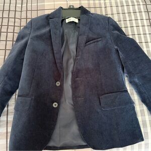 H&M BOYS SIZE 7/8  Dark Navy Velvet Blazer - Two-Button Sport Coat